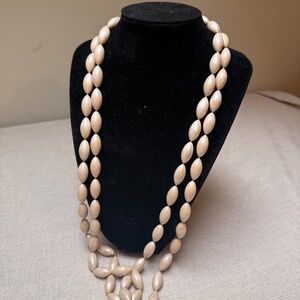 Vintage Long Blush Color Beaded Necklace